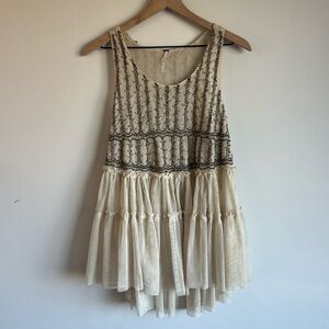 RARE VINTAGE Free People layered embellished ballerina tunic